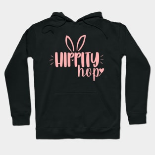 Hippity Hop cute easter day simple text design Hoodie
